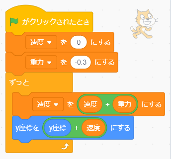 自由落下のスクリプト